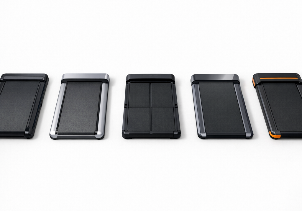 Comparatif 5 meilleurs walking pads 2026 vue du dessus