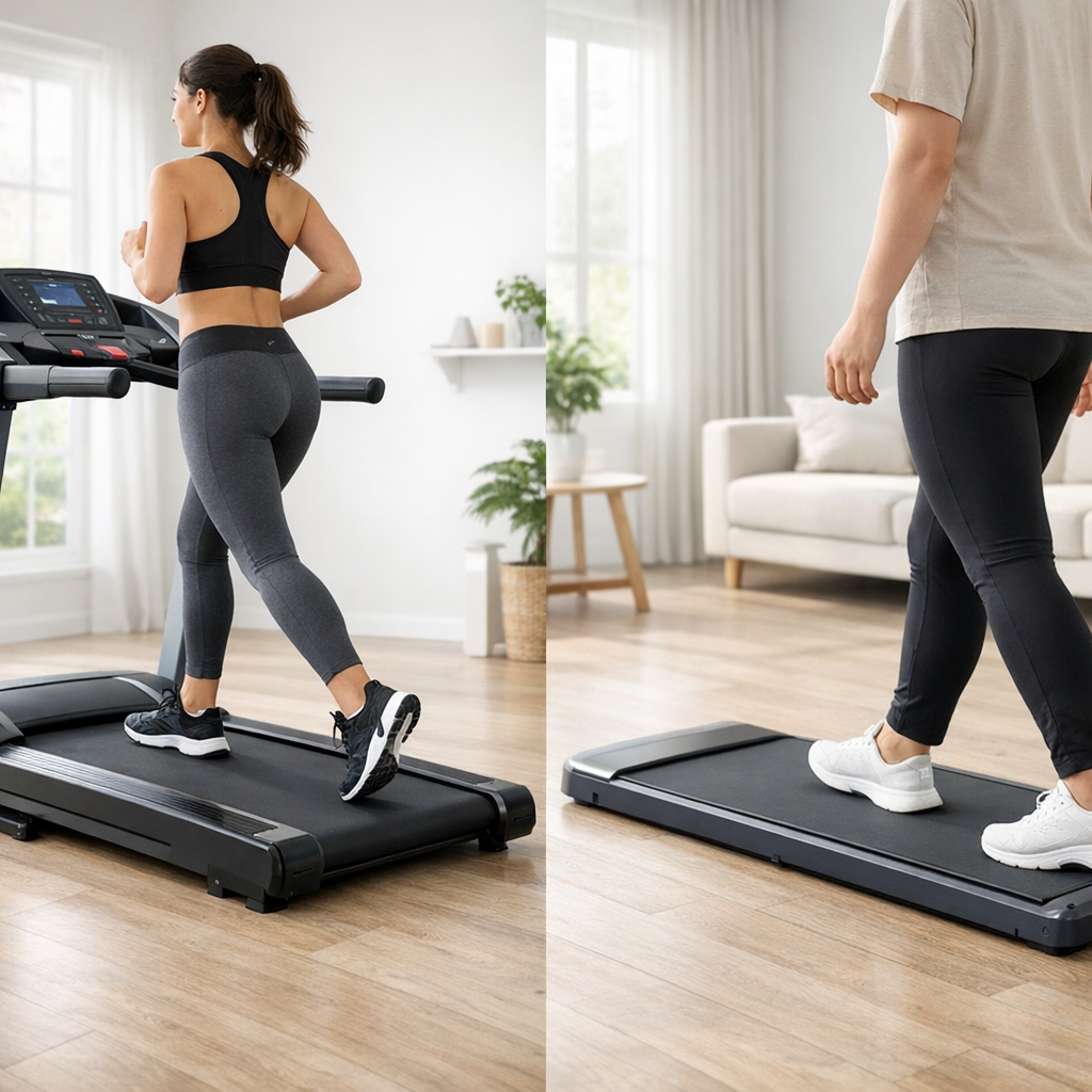Tapis de course avec mains courantes vs walking pad sans mains courantes