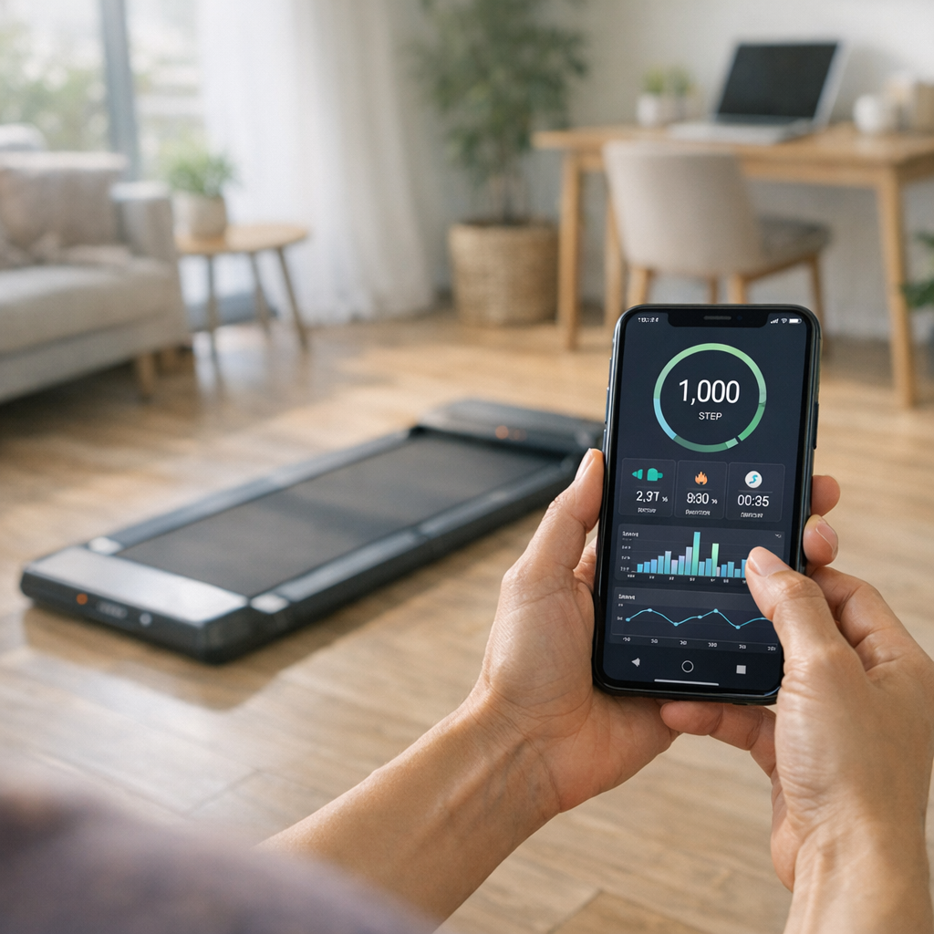 Application KS Fit smartphone suivi séance walking pad