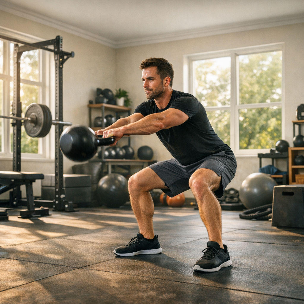 Kettlebell swing technique correcte home gym
