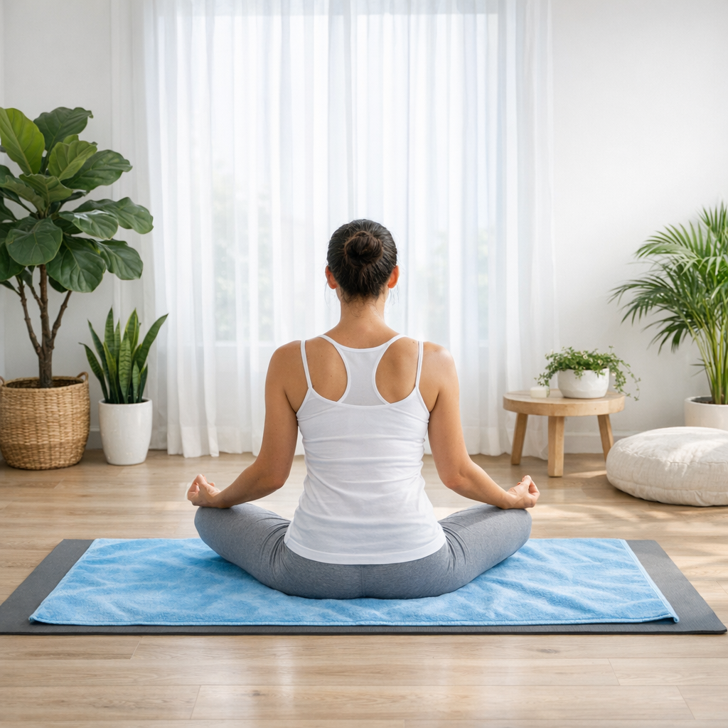 Yoga méditation tapis serviette microfibre séance
